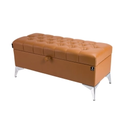 Kufer Pikowany CHESTERFIELD Eko-Skóra BRĄZ  / Model  Q-2 Rozmiary od 50 cm do 200 cm