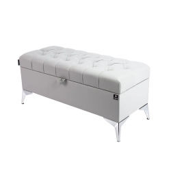 Kufer Pikowany CHESTERFIELD Eko-Skóra Popiel / Model  Q-2 Rozmiary od 50 cm do 200 cm