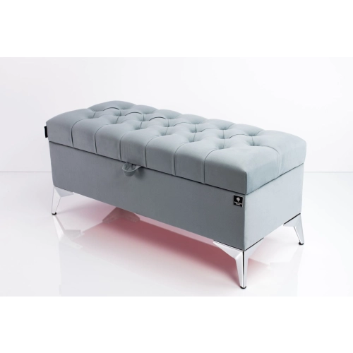 Kufer Pikowany CHESTERFIELD  Popiel  / Model Q - 2 Rozmiary od 50 cm do 200 cm