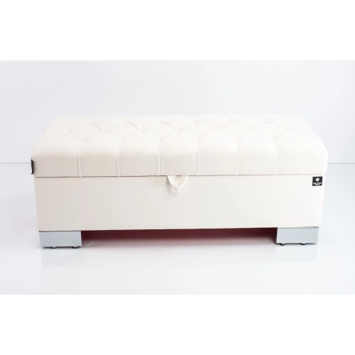 Kufer Pikowany CHESTERFIELD  Ecru  / Model Q-4 Rozmiary od 50 cm do 200 cm