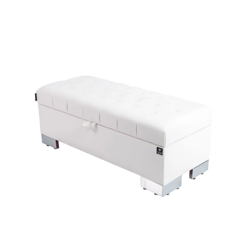 Kufer Pikowany CHESTERFIELD Eko-Skóra Biała / Model Q-4 Rozmiary od 50 cm do 200 cm