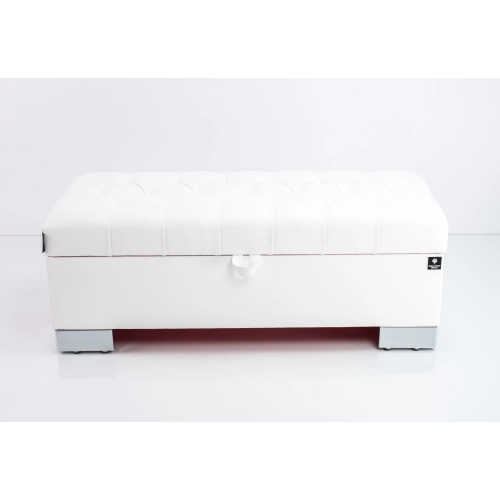 Kufer Pikowany CHESTERFIELD Eko-Skóra Biała / Model Q-4 Rozmiary od 50 cm do 200 cm