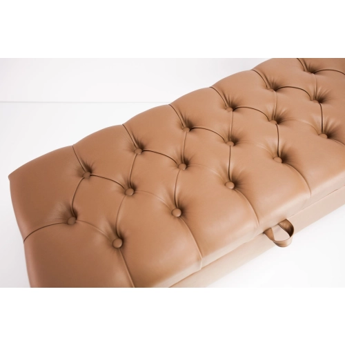 Kufer Pikowany CHESTERFIELD Eko-Skóra Brąz / Model  Q-4 Rozmiary od 50 cm do 200 cm