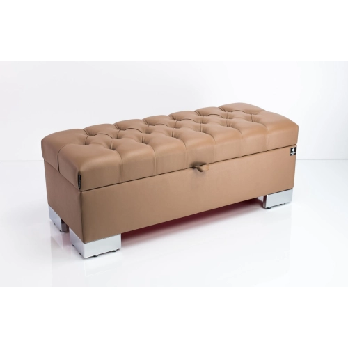 Kufer Pikowany CHESTERFIELD Eko-Skóra Brąz / Model  Q-4 Rozmiary od 50 cm do 200 cm