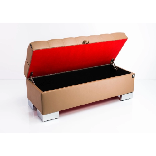 Kufer Pikowany CHESTERFIELD Eko-Skóra Brąz / Model  Q-4 Rozmiary od 50 cm do 200 cm