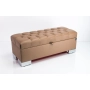 Kufer Pikowany CHESTERFIELD Eko-Skóra Brąz / Model  Q-4 Rozmiary od 50 cm do 200 cm