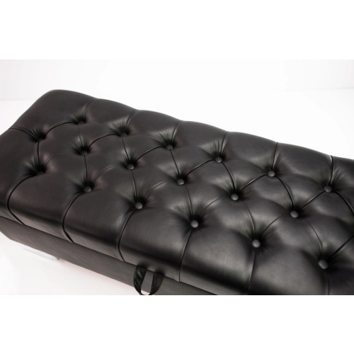 Kufer Pikowany CHESTERFIELD Eko-Skóra Czarna / Model Q-4 Rozmiary od 50 cm do 200 cm