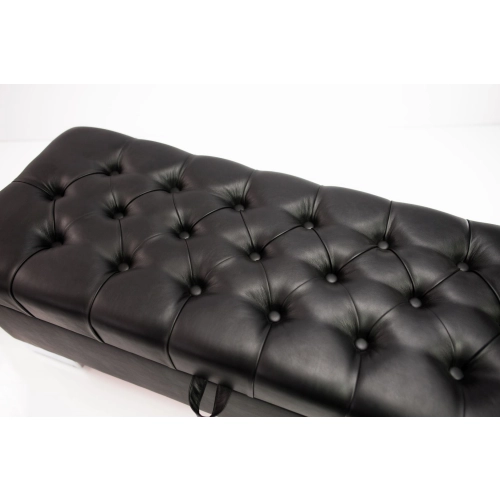 Kufer Pikowany CHESTERFIELD  Eko-Skóra Czarna / Model  Q-6 Rozmiary od 50 cm do 200 cm