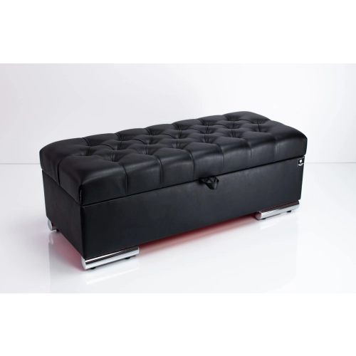 Kufer Pikowany CHESTERFIELD  Eko-Skóra Czarna / Model  Q-6 Rozmiary od 50 cm do 200 cm