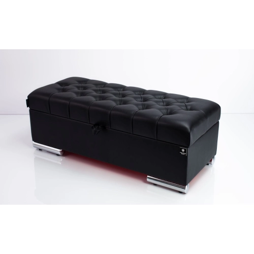 Kufer Pikowany CHESTERFIELD  Eko-Skóra Czarna / Model  Q-6 Rozmiary od 50 cm do 200 cm