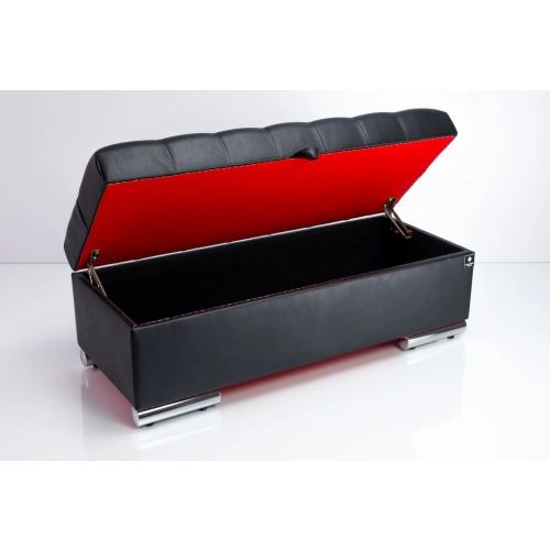 Kufer Pikowany CHESTERFIELD  Eko-Skóra Czarna / Model  Q-6 Rozmiary od 50 cm do 200 cm