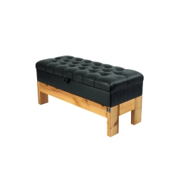 Kufer Pikowany CHESTERFIELD Ekoskóra Czarna / Model QD-1 Rozmiary od 50 cm do 200 cm