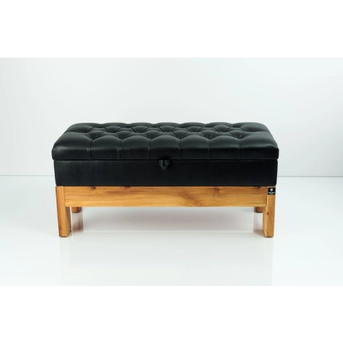 Kufer Pikowany CHESTERFIELD Ekoskóra Czarna / Model QD-1 Rozmiary od 50 cm do 200 cm