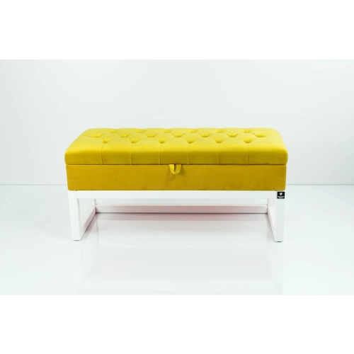 Kufer Pikowany CHESTERFIELD Cytrynowa Żółcień / Model QD-2 Rozmiary od 50 cm do 200 cm