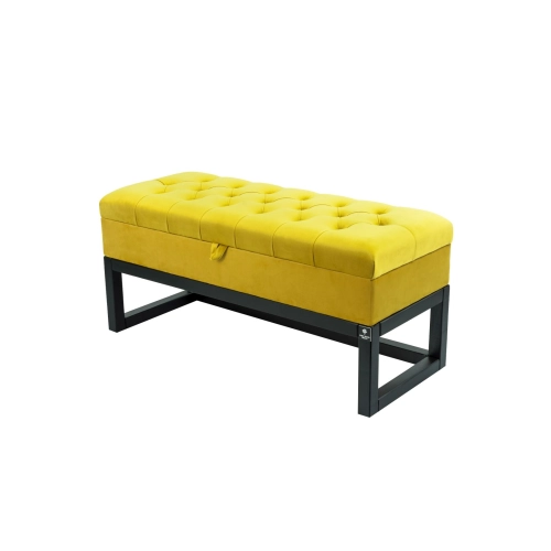 Kufer Pikowany CHESTERFIELD Cytrynowa Żółcień / Model QD-2 Rozmiary od 50 cm do 200 cm