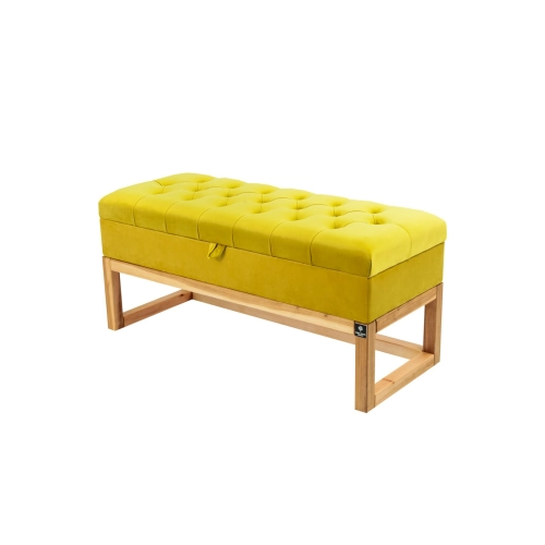 Kufer Pikowany CHESTERFIELD Cytrynowa Żółcień / Model QD-2 Rozmiary od 50 cm do 200 cm