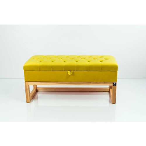 Kufer Pikowany CHESTERFIELD Cytrynowa Żółcień / Model QD-2 Rozmiary od 50 cm do 200 cm