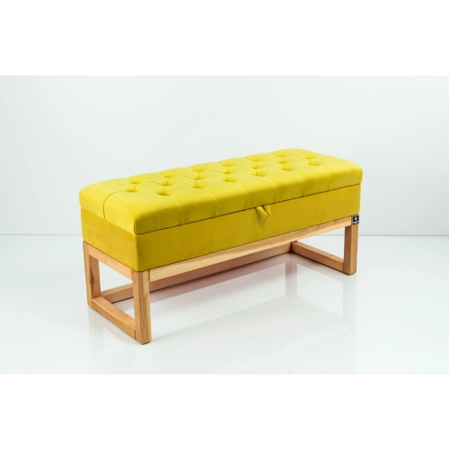 Kufer Pikowany CHESTERFIELD Cytrynowa Żółcień / Model QD-2 Rozmiary od 50 cm do 200 cm