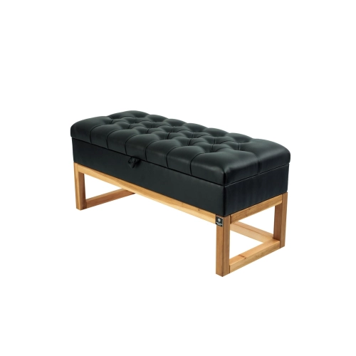 Kufer Pikowany CHESTERFIELD Ekoskóra Czarna / Model QD-2 Rozmiary od 50 cm do 200 cm