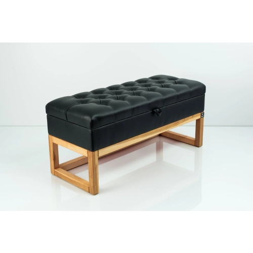 Kufer Pikowany CHESTERFIELD Ekoskóra Czarna / Model QD-2 Rozmiary od 50 cm do 200 cm