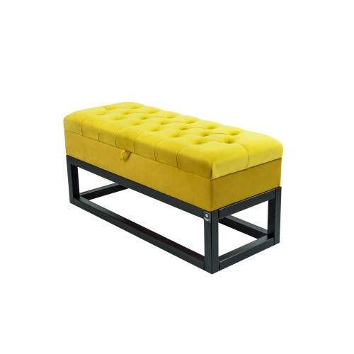 Kufer Pikowany CHESTERFIELD Cytrynowa Żółcień / Model QD-3 Rozmiary od 50 cm do 200 cm