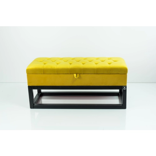 Kufer Pikowany CHESTERFIELD Cytrynowa Żółcień / Model QD-3 Rozmiary od 50 cm do 200 cm