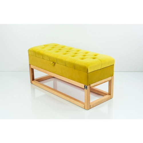 Kufer Pikowany CHESTERFIELD Cytrynowa Żółcień / Model QD-3 Rozmiary od 50 cm do 200 cm