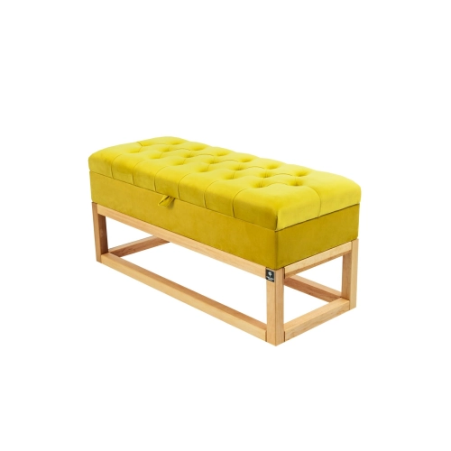 Kufer Pikowany CHESTERFIELD Cytrynowa Żółcień / Model QD-3 Rozmiary od 50 cm do 200 cm