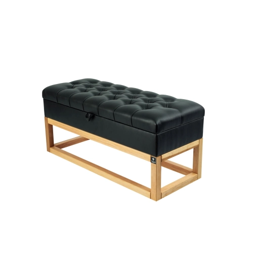 Kufer Pikowany CHESTERFIELD Ekoskóra Czarna / Model QD-3 Rozmiary od 50 cm do 200 cm