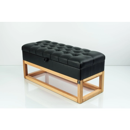 Kufer Pikowany CHESTERFIELD Ekoskóra Czarna / Model QD-3 Rozmiary od 50 cm do 200 cm