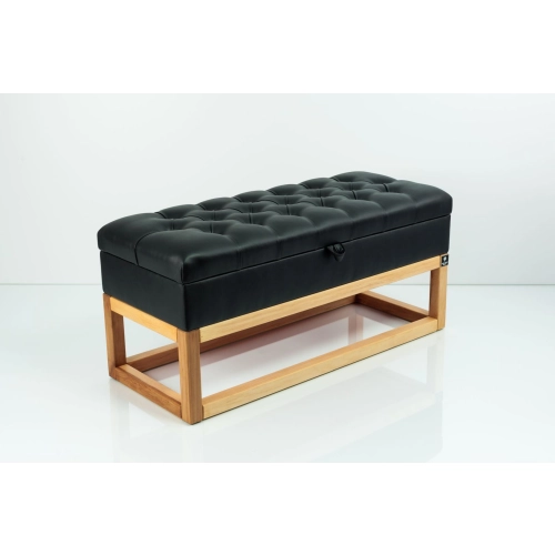 Kufer Pikowany CHESTERFIELD Ekoskóra Czarna / Model QD-3 Rozmiary od 50 cm do 200 cm