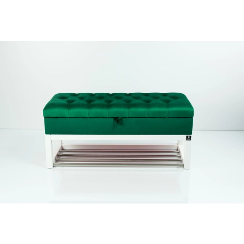 Kufer Pikowany CHESTERFIELD  Butelkowa Zieleń / Model QD-4 Rozmiary od 50 cm do 200 cm