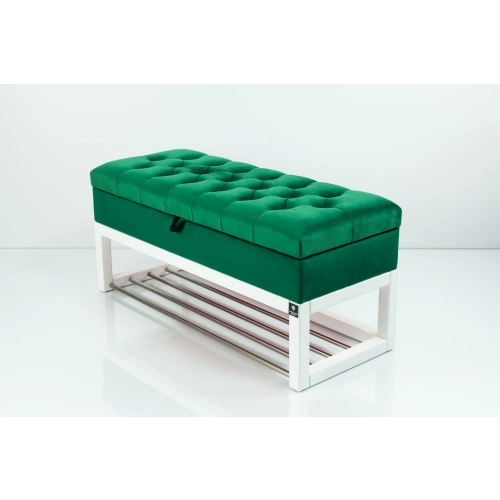 Kufer Pikowany CHESTERFIELD  Butelkowa Zieleń / Model QD-4 Rozmiary od 50 cm do 200 cm