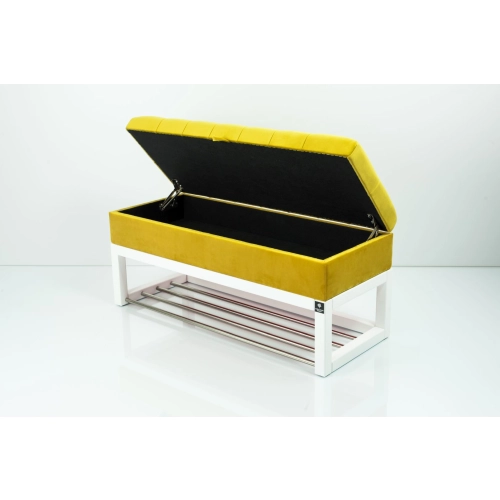 Kufer Pikowany CHESTERFIELD Cytrynowa Żółcień / Model QD-4 Rozmiary od 50 cm do 200 cm