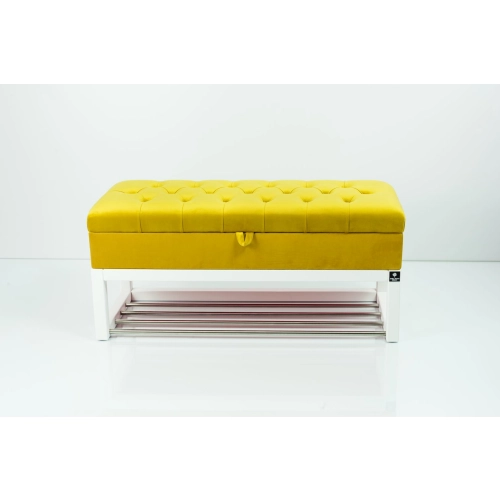 Kufer Pikowany CHESTERFIELD Cytrynowa Żółcień / Model QD-4 Rozmiary od 50 cm do 200 cm