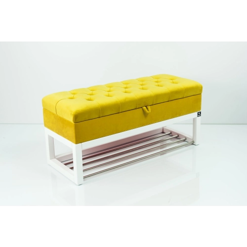 Kufer Pikowany CHESTERFIELD Cytrynowa Żółcień / Model QD-4 Rozmiary od 50 cm do 200 cm