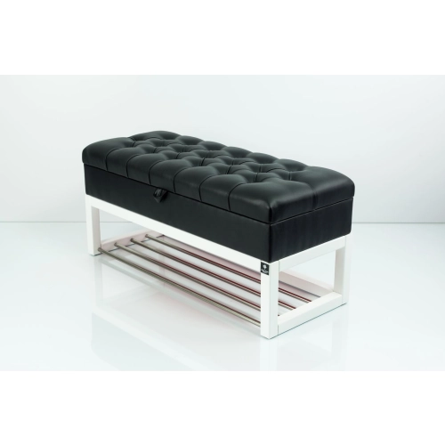 Kufer Pikowany CHESTERFIELD Ekoskóra Czarna / Model QD-4 Rozmiary od 50 cm do 200 cm