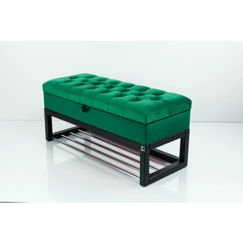 Kufer Pikowany CHESTERFIELD  Butelkowa Zieleń / Model QD-4 Rozmiary od 50 cm do 200 cm