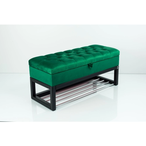 Kufer Pikowany CHESTERFIELD  Butelkowa Zieleń / Model QD-4 Rozmiary od 50 cm do 200 cm