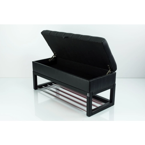 Kufer Pikowany CHESTERFIELD Ekoskóra Czarna / Model QD-4 Rozmiary od 50 cm do 200 cm