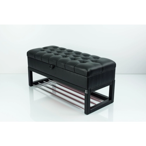 Kufer Pikowany CHESTERFIELD Ekoskóra Czarna / Model QD-4 Rozmiary od 50 cm do 200 cm