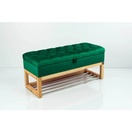 Kufer Pikowany CHESTERFIELD  Butelkowa Zieleń / Model QD-4 Rozmiary od 50 cm do 200 cm