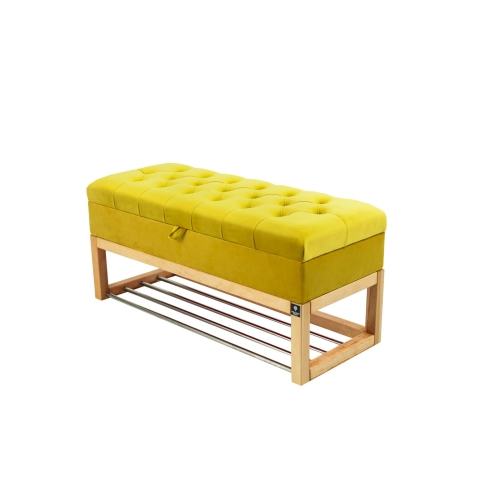 Kufer Pikowany CHESTERFIELD Cytrynowa Żółcień / Model QD-4 Rozmiary od 50 cm do 200 cm