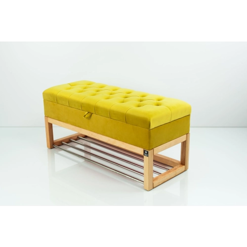 Kufer Pikowany CHESTERFIELD Cytrynowa Żółcień / Model QD-4 Rozmiary od 50 cm do 200 cm