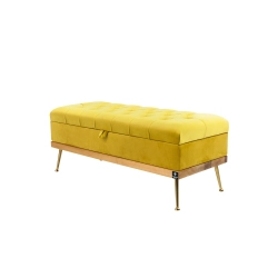 Kufer Pikowany CHESTERFIELD Cytrynowa Żółcień / Model QD-5 Rozmiary od 50 cm do 140 cm