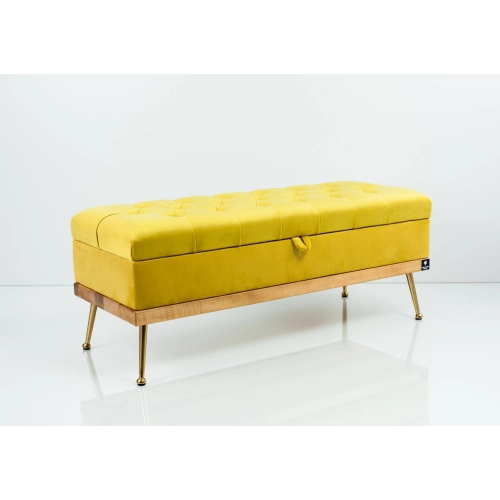 Kufer Pikowany CHESTERFIELD Cytrynowa Żółcień / Model QD-5 Rozmiary od 50 cm do 140 cm