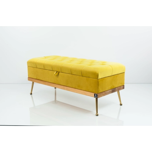 Kufer Pikowany CHESTERFIELD Cytrynowa Żółcień / Model QD-5 Rozmiary od 50 cm do 140 cm