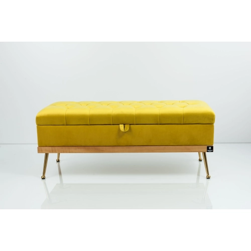 Kufer Pikowany CHESTERFIELD Cytrynowa Żółcień / Model QD-5 Rozmiary od 50 cm do 140 cm