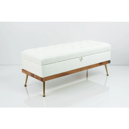 Kufer Pikowany CHESTERFIELD Ekoskóra Biała / Model QD-5 Rozmiary od 50 cm do 140 cm