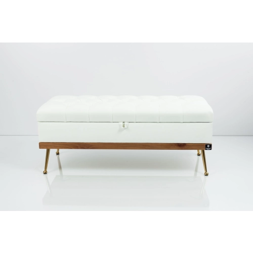 Kufer Pikowany CHESTERFIELD Ekoskóra Biała / Model QD-5 Rozmiary od 50 cm do 140 cm